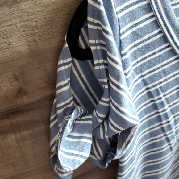 Anthro Left of Center tie sleeve blue tee - Picture 4 of 8